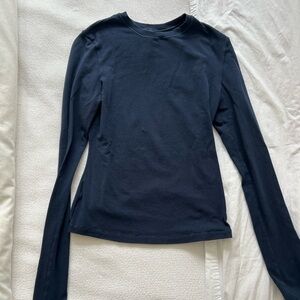 SKIMS Blue Fitted Long Sleeve Tee